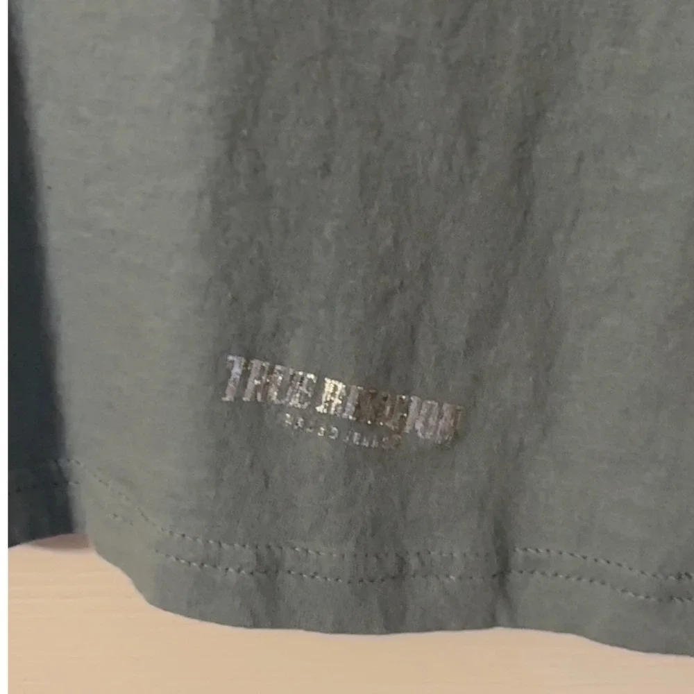 True Religion Crew Neck T-Shirt Soft Cotton Casual Blue Top Men Large‎ EUC